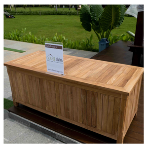 Best Selling High Quality Rectangular <b>Bench</b> with <b>Storage</b> Pavilion Anti-rot Teak Wood Furniture for Living Room & Hotel Use - Product Image 1
