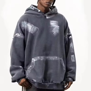 Custom Logo Oversized Hooded Sweatshirt <b>Men's</b> Casual French Terry Print Pocket Design Autumn Wear manufacturer - Product Image 3