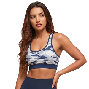 Women's Solid High <b>Support</b> Adjusted-straps Sports Bra Scoop Neck Racerback Breathable Spandex/Nylon Workout <b>Crop</b> <b>Top</b> - Product Image 1