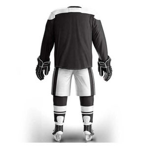 Men's Ice Hockey Uniform Full Sleeve Jersey With Custom Logo Sublimated Print Moisture Wicking Polyester Winter Apparel - Product Image 3