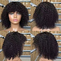Perruque courte en cheveux humains vierges 100% 12A, coupe pixie, perruques courtes en cheveux humains, fabrication mécanique, vague courte, perruques pas chères pour femmes