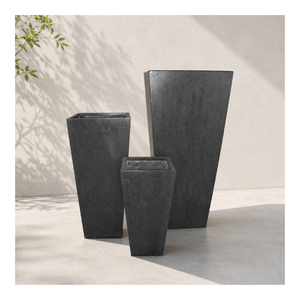 Fiberglass Garden <b>Planters</b> 2-Piece Set Eco-Friendly Durable Modern <b>Outdoor</b> Use - Product Image 1