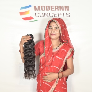 Extensions de cheveux humains indiens Remy vierges bruts à 100 %, qualité supérieure, double trame, ondulés, couleur naturelle, 100 g, trame double cousue à la machine - Product Image 6