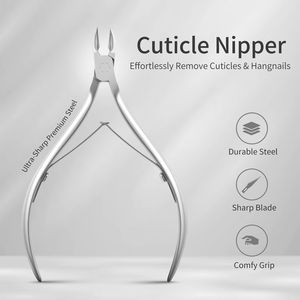 Pince à cuticules professionnelle en acier inoxydable, coupe-peaux mortes pour manucure et pédicure, lames de précision affûtées, mâchoires larges pour doigts - Product Image 1