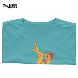 T-shirts décontractés slim fit écologiques de créateur pour femmes, différentes couleurs, logo personnalisé, 200 g/m², hauts courts légers – Vente en gros - Product Image 3