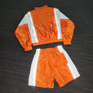 Conjunto Deportivo Corto de Verano para Hombre, Chaqueta Cortavientos Reflectante Personalizada de Manga Larga, Nylon, 2 Piezas, Cierre Completo - Product Image 3