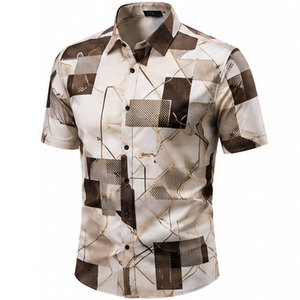 Camisa de Diseño para Hombre, Estampada, ODM, Personalizada, Elegante, con Patrón Sólido, 100% Algodón, Secado Rápido, Transpirable, Cómoda, Corte Regular, Moderna - Product Image 1