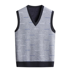Gilet en tricot Argyle pour homme, col en V, sans manches, motif losanges, unisexe, multicolore, pour un usage quotidien - Product Image 3