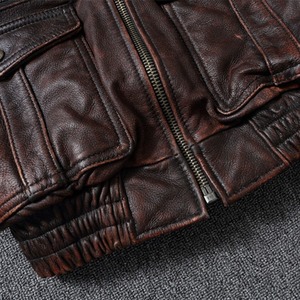 Veste en cuir pour homme de haute qualité, design moto, en cuir de vache véritable - Product Image 2