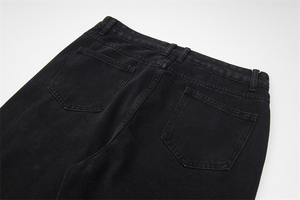 Jean en denim respirant noir à rivets pour homme, collection Printemps 2025 – Tendance délavée, style personnalisé, pantalon long, marque Hip Hop Américaine - Product Image 6