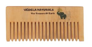Peigne en bois de Neem naturel Vedela à long manche, antistatique, anti-chute de cheveux, outil manuel de soin capillaire, rouleau dépoussiérant, lisse les cheveux, idéal pour l'hôtellerie - Product Image 3
