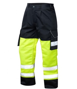 Pantalon de travail haute visibilité pour mécanicien OEM 13,75 oz. Jogger Homme Grande Taille en Denim Épais Taille Mi-Haute Haute Visibilité Antistatique - Product Image 1