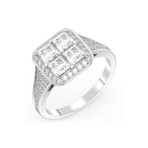 REYES Princess Cut 2.02 Carat Moissanite Engagement <b>Rings</b> Original <b>925</b> Sterling <b>Silver</b> Wedding Gift Fine Jewelry For Women - Product Image 1