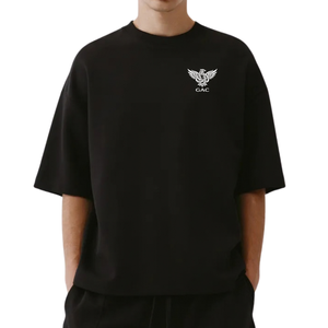 <b>Mens</b> <b>Black</b> Graphic T <b>Shirt</b> <b>Short</b> <b>Sleeve</b> Crew Neck Oversized Casual Streetwear Tee Front Print Eco-Friendly Wholesale Bulk - Product Image 4