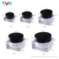 (SAMPLE) TYH PET 50ml Pot cosmétique carré transparent en plastique avec capuchon ABS PE Soin de la peau Crème pour les yeux Lotion Nettoyant visage (IR50) TW