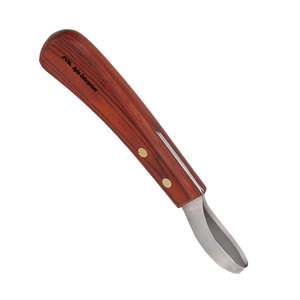 Double <b>Edge</b> Oval Hoof Knife for Horses Donkeys & Cattle Ergonomic Non-Slip Wooden Handle Portable Farrier <b>Tool</b> for Hoof Trimming - Product Image 2