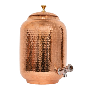 Dispensador de Agua de Cobre Martillado 100% Puro, Hecho a Mano, con Base, Tanque de Agua Potable Ayurvédica para la Salud, Gran Capacidad - Product Image 4