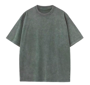 T-shirt personnalisé en gros, design sur mesure, délavé à l'acide, poids lourd, pour hommes, t-shirt unisexe de haute qualité - Product Image 4