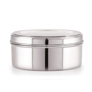 Juego de Recipientes Herméticos de Acero Inoxidable 8 26G Puri Dabba de 550 ml, Color Plateado, para Pan, Café, Té y Azúcar - Product Image 6