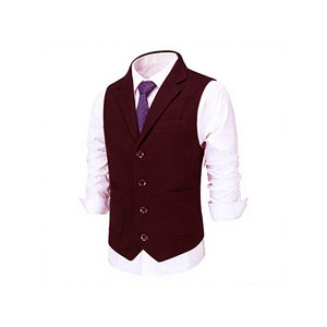 Men's Turn-down Collar Woolen Polyester/Cotton <b>Suit</b> <b>Vest</b> Formal Regular Fit Breathable Autumn Retro Business Wedding Dark Blue - Product Image 2