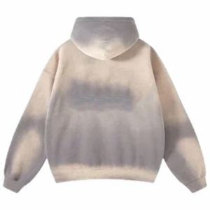 เสื้อฮู้ดดี้ผู้ชายแบบสั่งทำพิเศษ ผ้าคอตตอน 100% หนัก 420 GSM ทรงปกติ สำหรับฤดูหนาว สีพื้น ผลิตจากวัสดุรักษ์โลก ล้างสีแบบ Distressed Acid Wash - Product Image 2