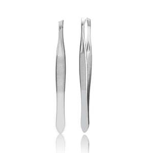 Pince à épiler inclinée en acier inoxydable personnalisée en gros - Outil écologique d'épilation des poils du visage pour salons de beauté - Product Image 1