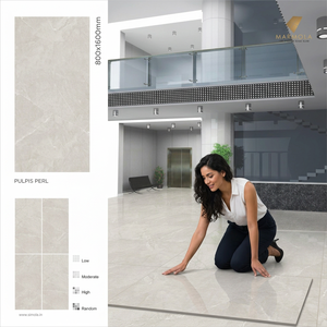 Carreaux de sol et de mur en porcelaine émaillée polie Roman Silver 800x1600mm, design grand format premium - Product Image 5