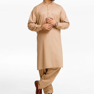 Traje Shalwar Kameez Casual de Manga Larga para Hombre, Fabricación Profesional, Conjunto de 2 Piezas con Botones, Estilo Tradicional - Product Image 1