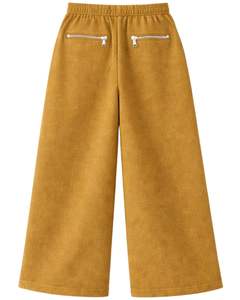 Pantalones Deportivos Cargo Anchos Color Amarillo Mostaza Personalizados para Mujer, Pantalones de Forro Polar con Cintura Elástica, Bolsillos con Cremallera, Ropa Casual de Calle, Pantalones de Invierno - Product Image 2