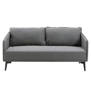Divano componibile moderno grigio con braccioli arrotolati per soggiorno domestico con 2 cuscini - Product Image 1