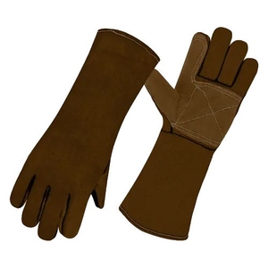Gants de sécurité pour soudeurs en cuir de vachette bleu, avec manchette de sécurité, usage général, résistants à la chaleur, 11 oz, renforcés pour usage industriel - Product Image 4