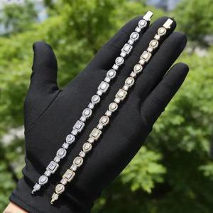 Pulsera de Diamantes Hip Hop, Pulsera con Incrustaciones de Múltiples Piedras, Pulsera de Oro de Lujo, Joyería de Diamantes Cultivados en Laboratorio, Pulsera Masculina - Product Image 3