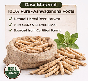 WARRLY Premium Ashwagandha Bark Extract Powder 99% Natural Herbal Food Grade in Bottle/Plastic <b>Container</b> Bulk Export Packaging - Product Image 3