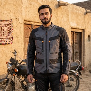 Chaqueta de Seguridad para Motociclistas, Chaqueta de Cordura Impermeable, Cortavientos, Transpirable, de Manga Larga, para Todas las Estaciones - Product Image 1