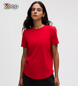 เสื้อยืดออกกำลังกายผู้หญิง XEEP แบบสบายๆ น้ำหนักเบา ทรงหลวม แขนสั้น ระบายอากาศดี คอวี ปักลายตัวอักษร - Product Image 1