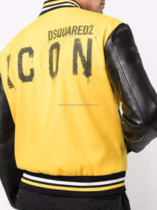 100% หนังแท้สำหรับผู้หญิงแจ็กเก็ตทีมตัวแทนฤดูหนาวระบายอากาศได้ดีเป็นมิตรกับสิ่งแวดล้อมปกตั้งสกรีนลายปักทันสมัย - Product Image 3