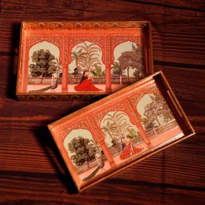 Royal Digital Printed Serving <b>Tray</b> Durable Wooden Serving <b>Tray</b> for Tea and <b>Snacks</b> Long Lasting Decorative Serving Platter - Product Image 1