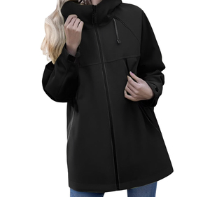 Veste unisexe douce 100% polyester, col montant, résistante à l'eau, fermeture éclair, vêtement d'extérieur, coupe classique, qualité supérieure - Product Image 2