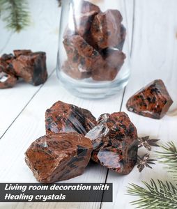 Natural Raw Mahogany Obsidian Stone Rough Black Brown Volcanic Glass Bulk <b>Healing</b> Mineral Specimen for Wire Wrapping <b>Jewelry</b> - Product Image 4