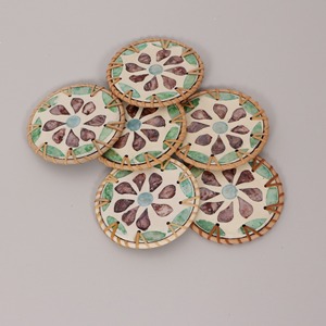 Rattan pearl inlay <b>coaster</b> set cheap price <b>coasters</b> <b>for</b> beer teacup decorative <b>drink</b> trivet - Product Image 5