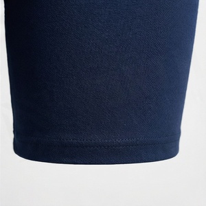 Conjunto de 2 Piezas para Mujer, Camiseta de Manga Corta Tejida Azul Marino Sólido y Pantalones Cortos por Encima de la Rodilla, Estilo Casual Holgado para Primavera/Verano - Product Image 6
