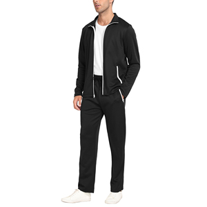 Wholesale Men's Stand Collar Tracksuit Polyester Comfortable fit Full Sleeve Lightweight Quick Dry Breathable Casual Tracksuit - Product Image 6