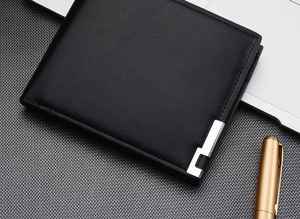 กระเป๋าสตางค์หนังแท้สีดำสำหรับผู้ชาย ดีไซน์หรูหรา ทำมือ ทรงบาง - Product Image 6