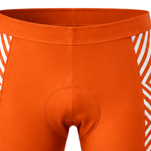 Ensemble maillot et short de cyclisme personnalisé orange et blanc, manches courtes, fermeture éclair intégrale, respirant, rembourré, pour équipe de course cycliste, entraînement, vêtements de sport - Product Image 5