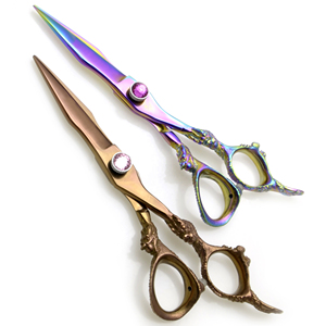 Tijeras de Peluquería de Acero Inoxidable con Mango de Dragón, Afiladas como Cuchillas, Rectas, para Profesionales, Calidad Superior - Product Image 1