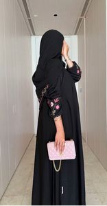 Black Embroidered Elegant Abaya Long Sleeve Floor Length Modest <b>Dress</b> Women Middle East <b>Prayer</b> Wear Breathable Quick Dry - Product Image 6