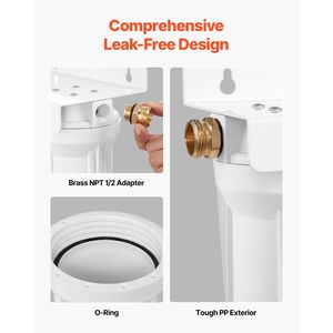 Sistema di filtrazione dell'acqua a 2 cartucce per camper, filtro per rimuovere sedimenti, cloro, cattivi gusti, odori e zanzare - Product Image 5