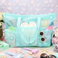 Sac de plage en filet personnalisé, grand et léger avec poches pour la piscine, les voyages, le shopping et les vacances en famille