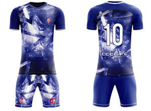 Maillot de football personnalisé en gros, lavé et coupé à la machine, design unique, uniforme de football à manches courtes imprimé - Product Image 4