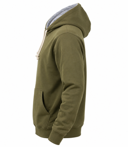 Sweat-shirt à capuche vert pour homme, coupe classique, en coton French Terry, décontracté, avec poche et cordon de serrage, pour l'automne - Product Image 3